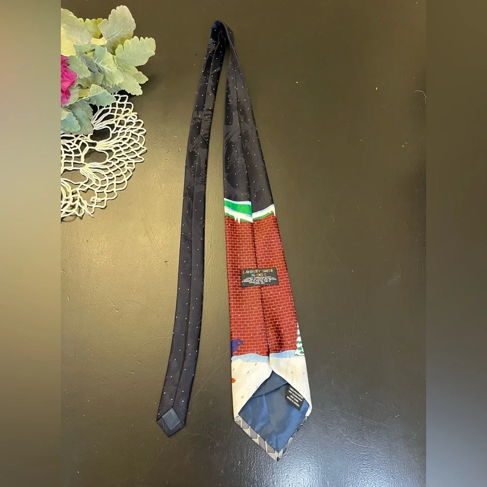 Looney Tunes Mania Vintage 90s Christmas Bugs Bunny Daffy Duck Neck Tie See Dets